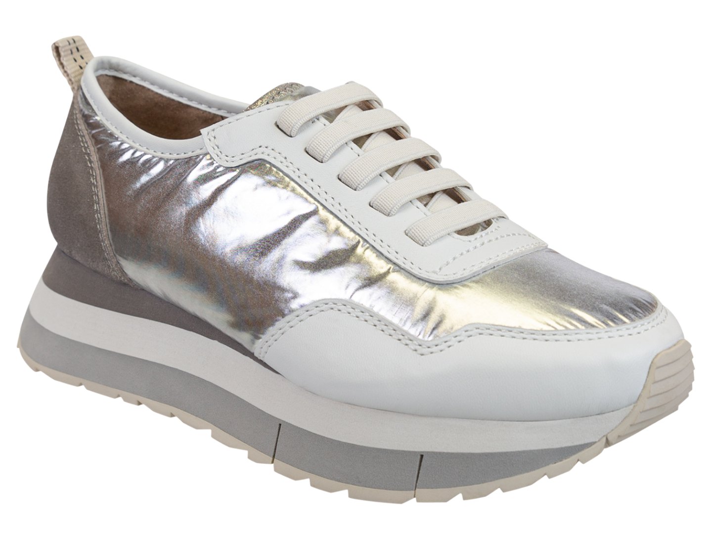 Naked Feet: KINETIC in SILVER Platform Sneakers - J. Cole ShoesNAKED FEETNaked Feet: KINETIC in SILVER Platform Sneakers