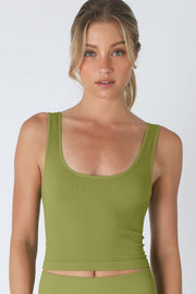 Nikibiki: reversible ribbed crop top in Guacamole - J. Cole ShoesNIKIBIKINikibiki: reversible ribbed crop top in Guacamole