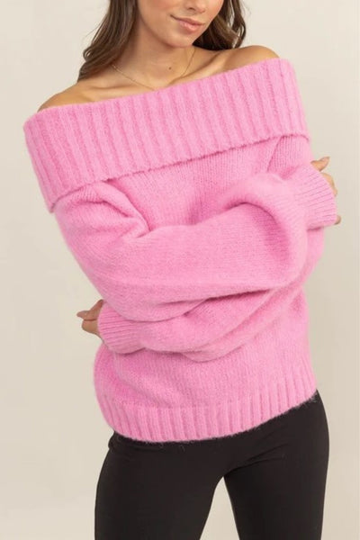 Off the shoulder sweater in pink - J. Cole ShoesapollineOff the shoulder sweater in pink