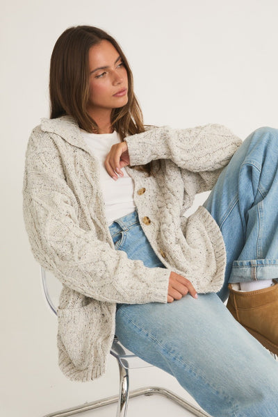 oversized cardigan in heather grey - J. Cole ShoesLE LISoversized cardigan in heather grey