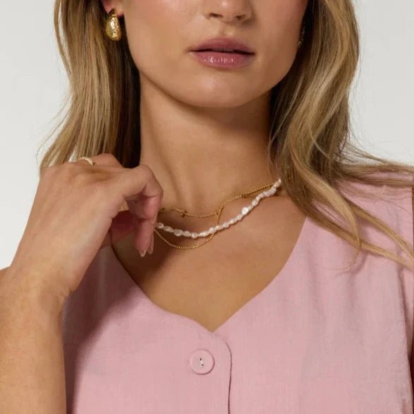 Pearl Layering Necklace in Gold - J. Cole ShoesKINSEY DESIGNSPearl Layering Necklace in Gold