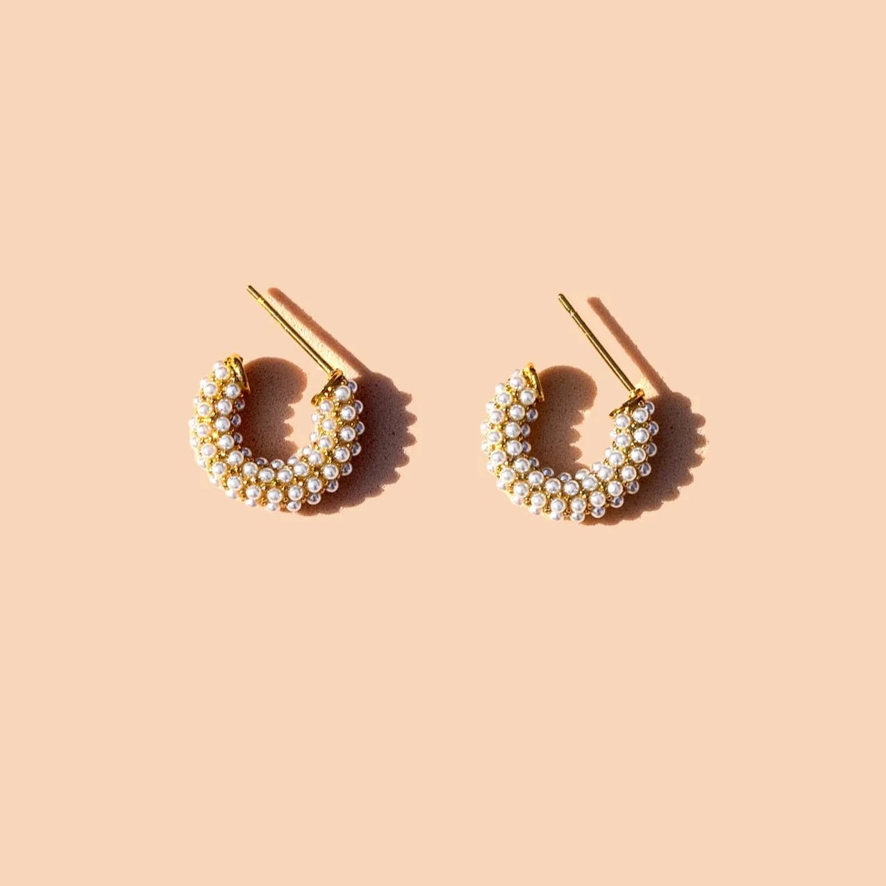 Peter + June: Pearl Mini Dot Round Hoops - J. Cole ShoesPETER + JUNEPeter + June: Pearl Mini Dot Round Hoops