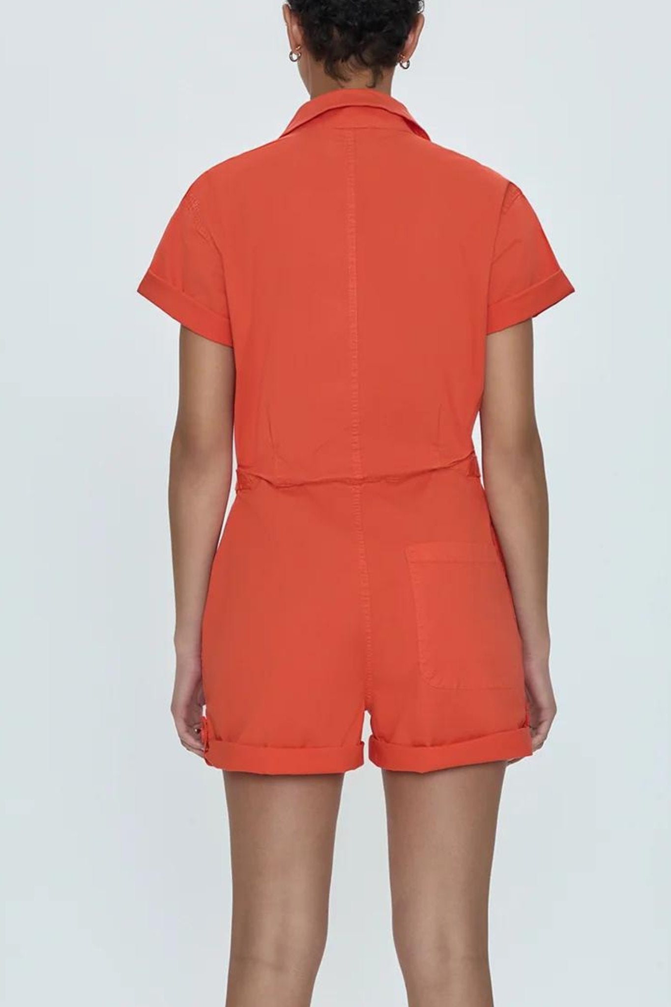 Pistola: Parker Romper in Blood Orange - J. Cole ShoesPISTOLAPistola: Parker Romper in Blood Orange