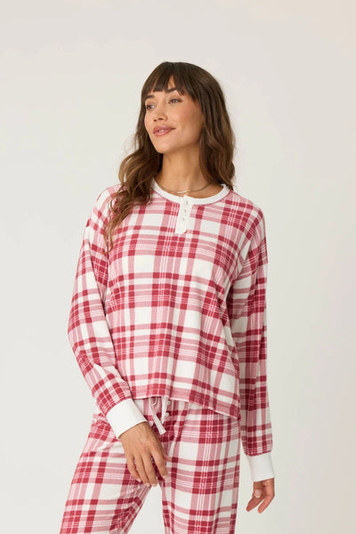 PJ Salvage: Full of Holiday Spirit Plaid Velour Long Sleeve Top - J. Cole ShoesPJ SALVAGEPJ Salvage: Full of Holiday Spirit Plaid Velour Long Sleeve Top