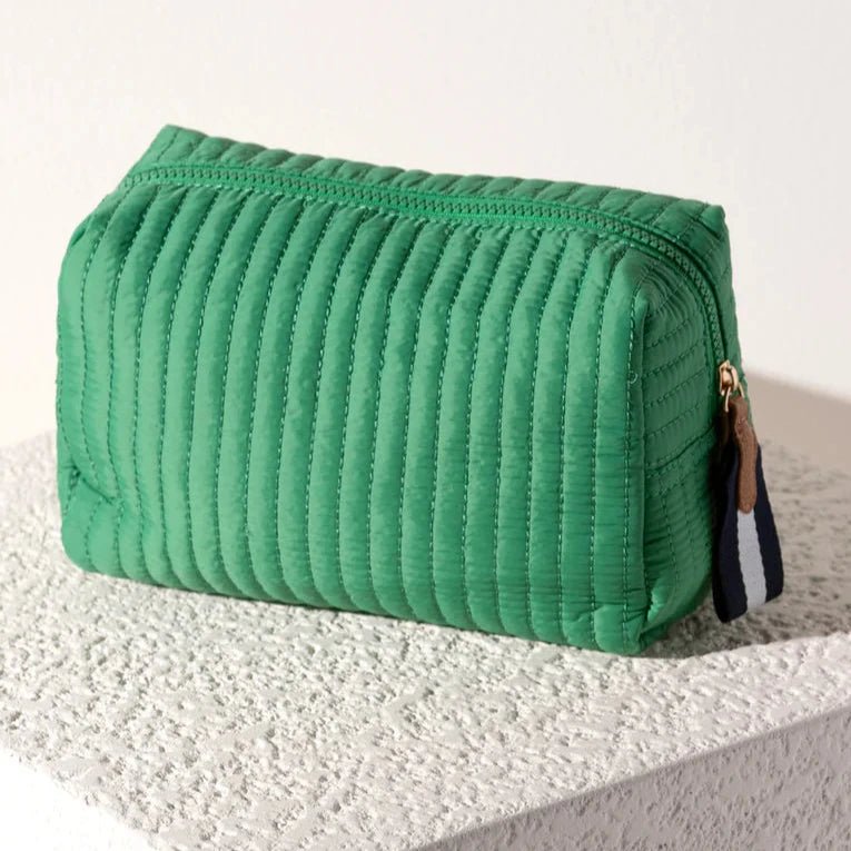 Shiraleah: Ezra Large Boxy Cosmetic Pouch in Green - J. Cole ShoesSHIRALEAHShiraleah: Ezra Large Boxy Cosmetic Pouch in Green