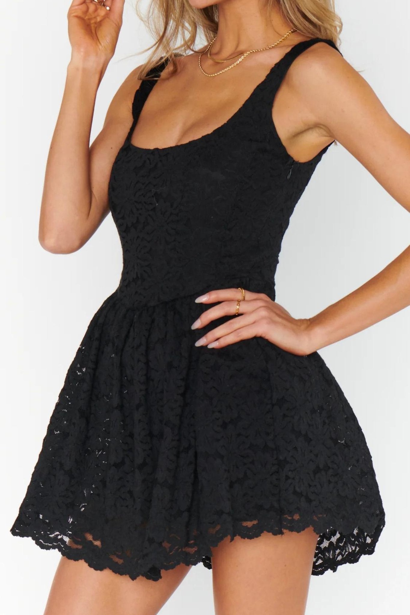 Show Me Your MuMu: Ricci Skort Dress in Black Lace - J. Cole ShoesSHOW ME YOUR MUMUShow Me Your MuMu: Ricci Skort Dress in Black Lace