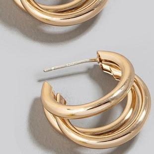 Triple Layered Tube Hoop Earrings - J. Cole ShoesFAME ACCESSORIESTriple Layered Tube Hoop Earrings