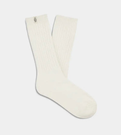 Ugg: Rib Knit Slouchy Crew Sock in White - J. Cole ShoesUGGUgg: Rib Knit Slouchy Crew Sock in White