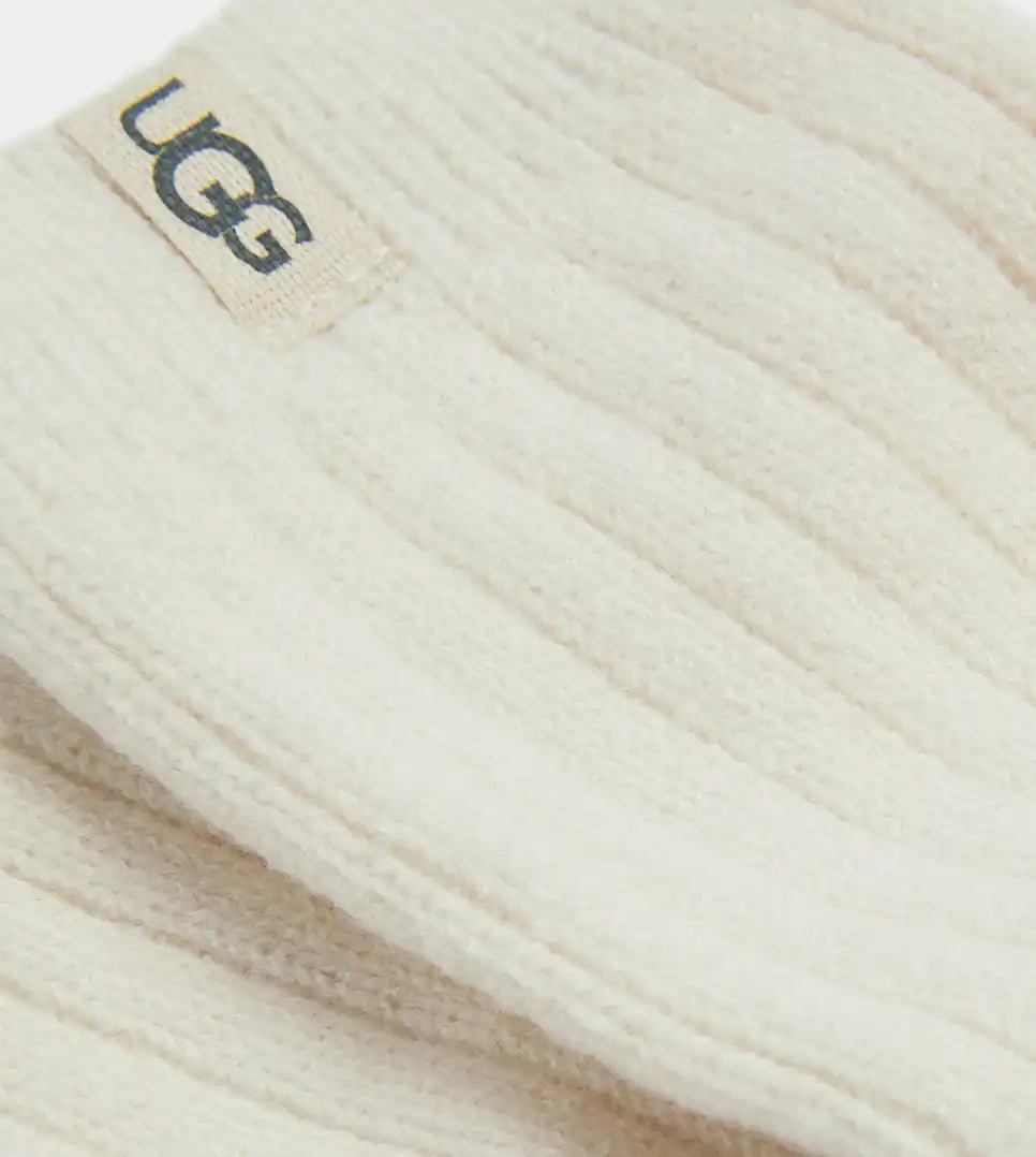 Ugg: Rib Knit Slouchy Crew Sock in White - J. Cole ShoesUGGUgg: Rib Knit Slouchy Crew Sock in White