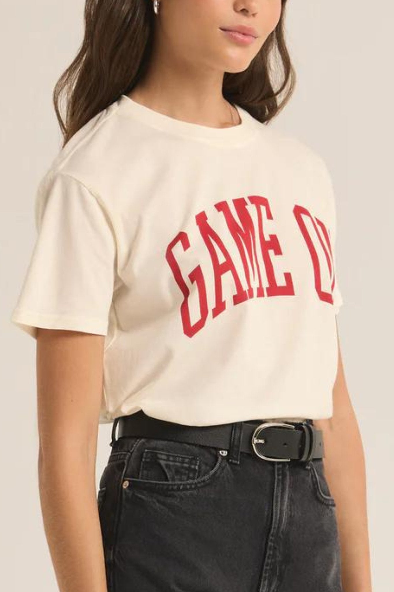 Z Supply: Game On Boyfriend Tee in Sea Salt - J. Cole ShoesZ SUPPLYZ Supply: Game On Boyfriend Tee in Sea Salt