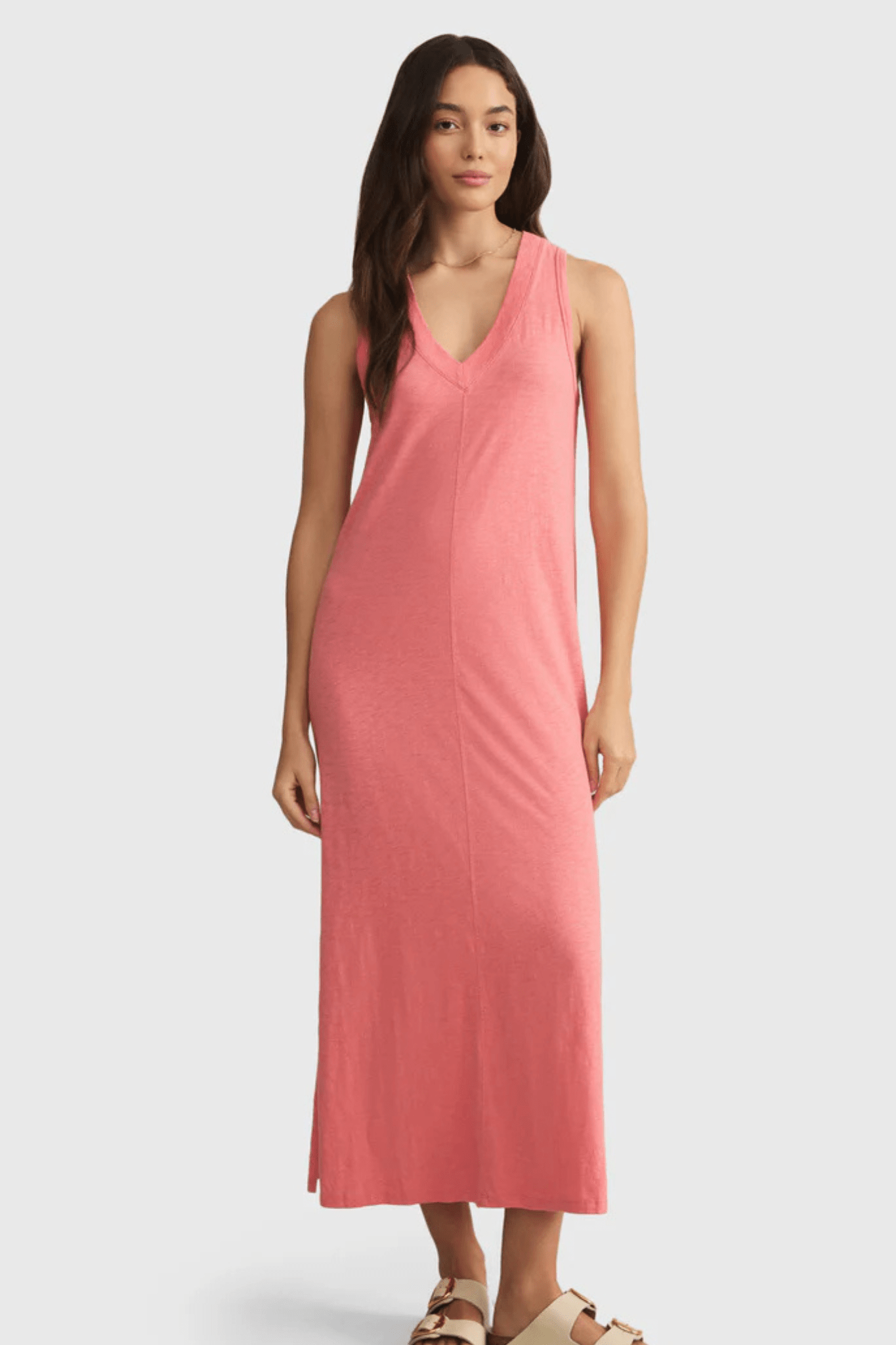 Z Supply: Palisades Midi Dress in Sunset Pink - J. Cole ShoesZ SUPPLYZ Supply: Palisades Midi Dress in Sunset Pink