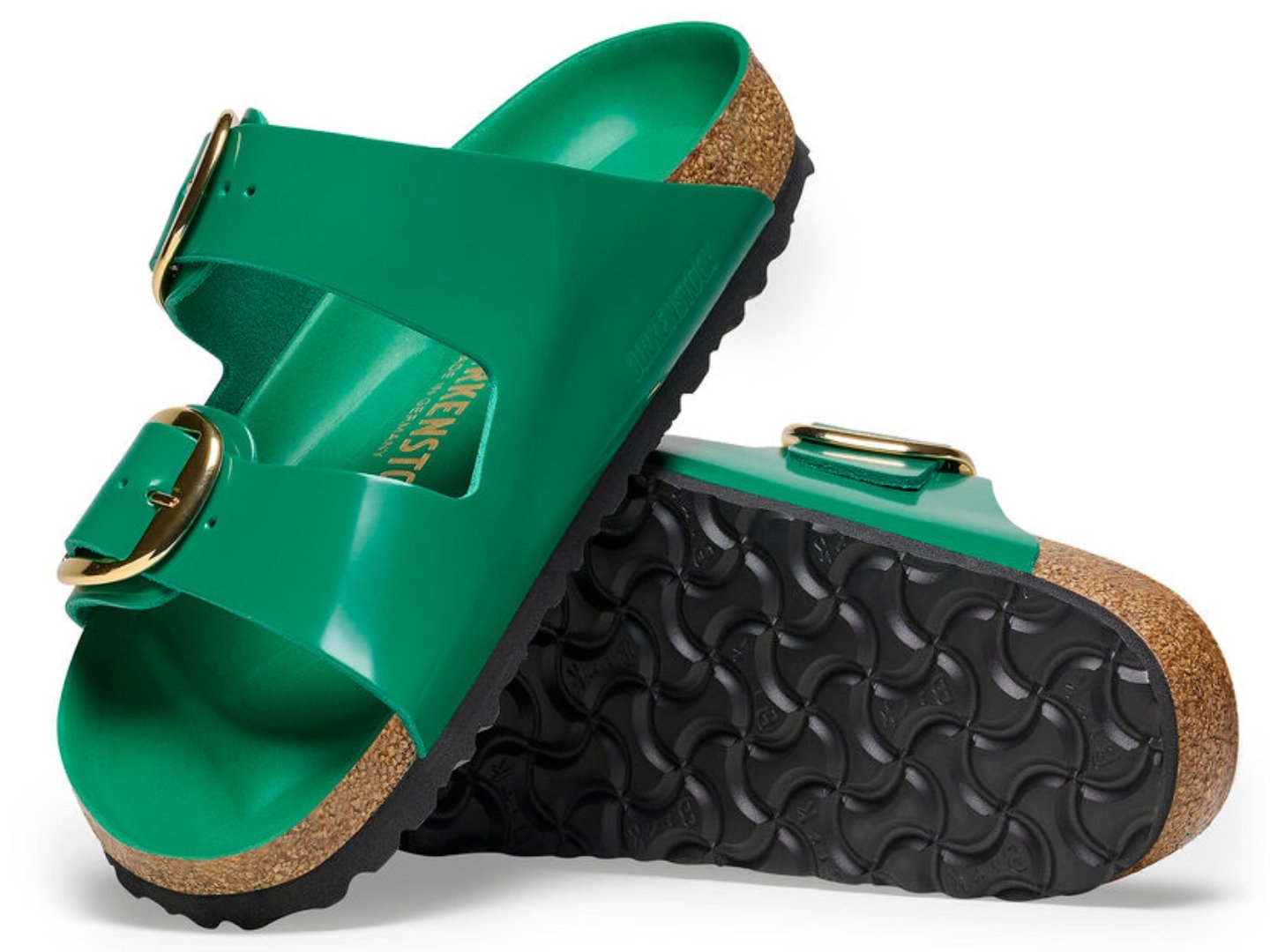 Birkenstock: Arizona Big Buckle High-Shine Digital Green - J. Cole ShoesBIRKENSTOCKBirkenstock: Arizona Big Buckle High-Shine Digital Green