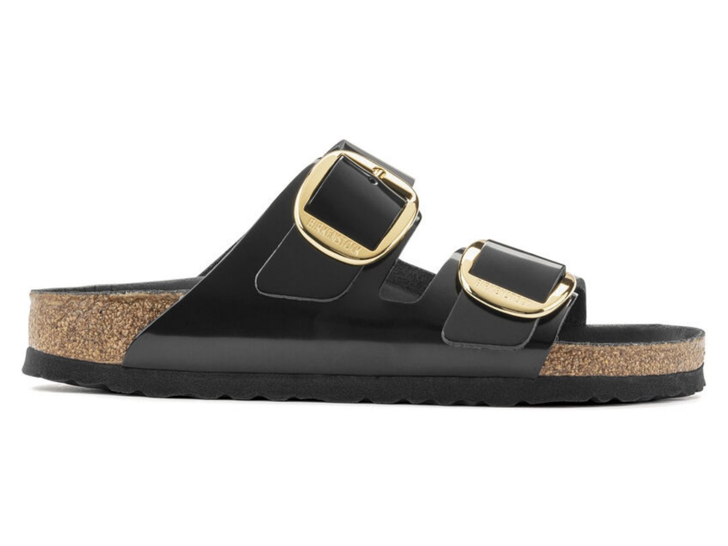 Birkenstock: Arizona Big Buckle in High Shine Black - J. Cole ShoesBIRKENSTOCK