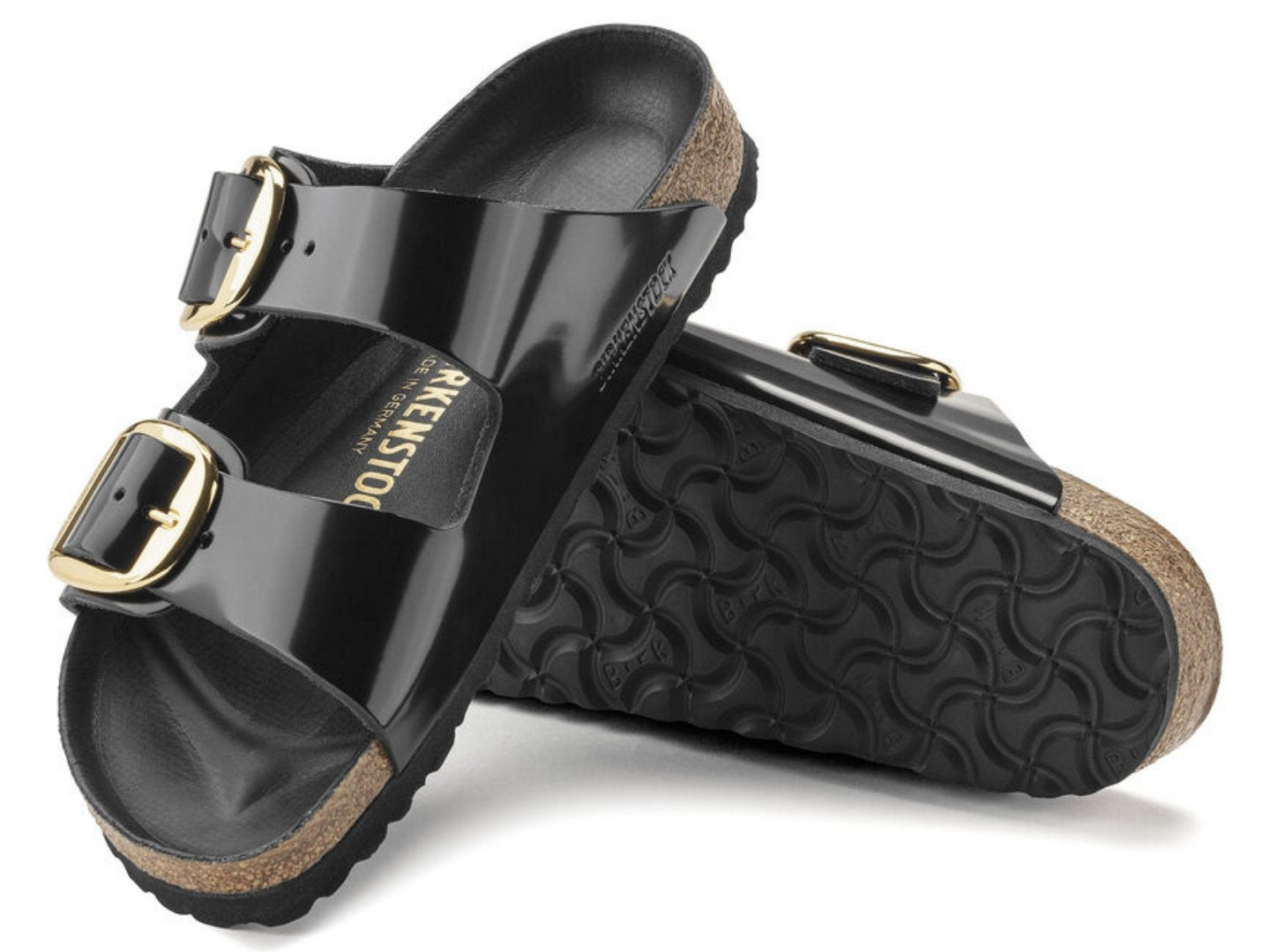 Birkenstock: Arizona Big Buckle in High Shine Black - J. Cole ShoesBIRKENSTOCK