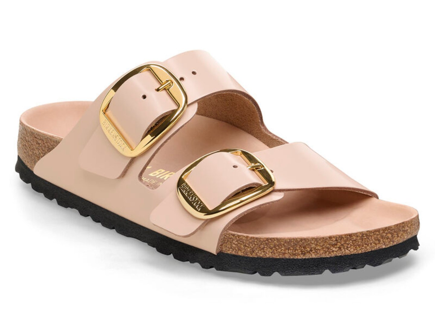 Birkenstock: Arizona Big Buckle in High Shine New Beige - J. Cole ShoesBIRKENSTOCKBirkenstock: Arizona Big Buckle in High Shine New Beige