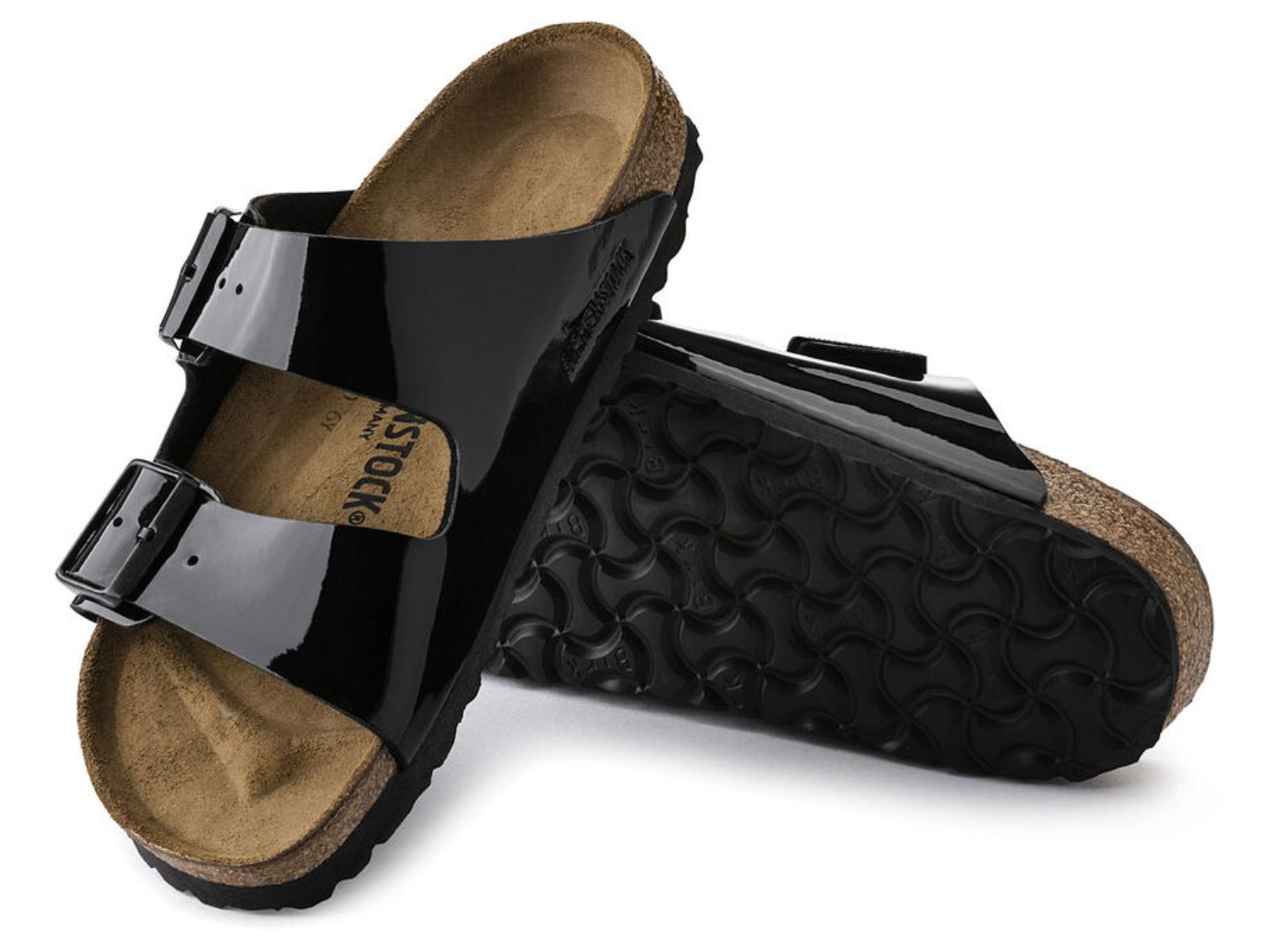 Birkenstock: Arizona Birko-Flor Patent in Black - J. Cole ShoesBIRKENSTOCKBirkenstock: Arizona Birko-Flor Patent in Black