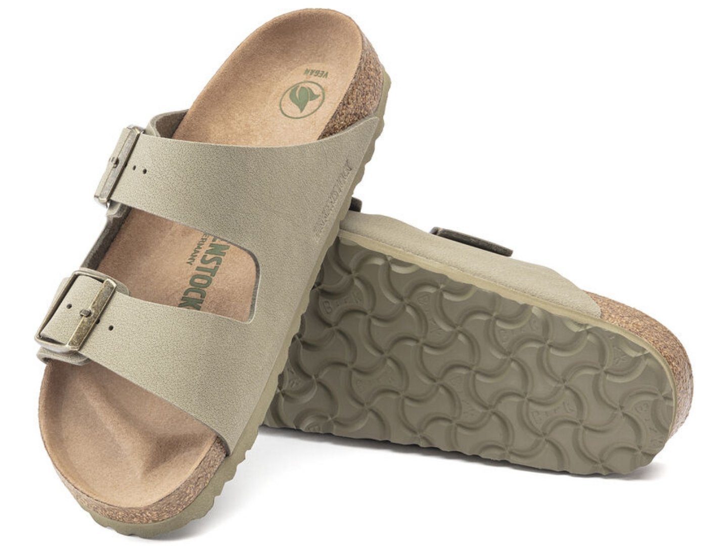 Birkenstock: Arizona Khaki Vegan - J. Cole ShoesBIRKENSTOCK