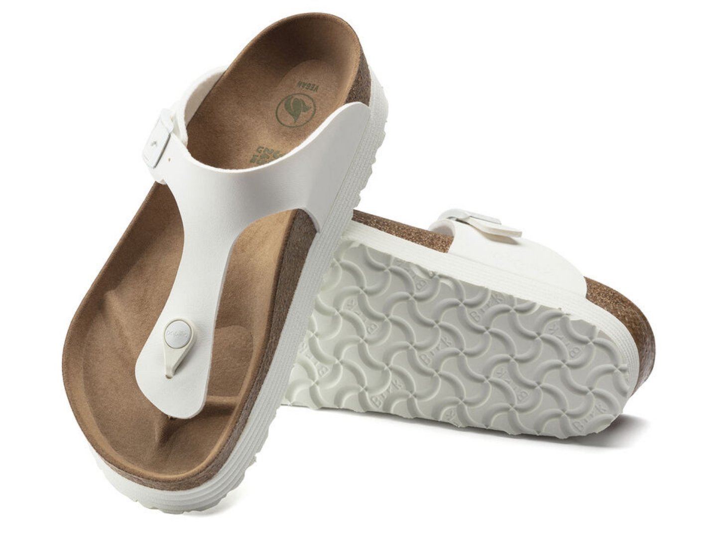 Birkenstock: Gizeh Grooved White - J. Cole ShoesBIRKENSTOCK