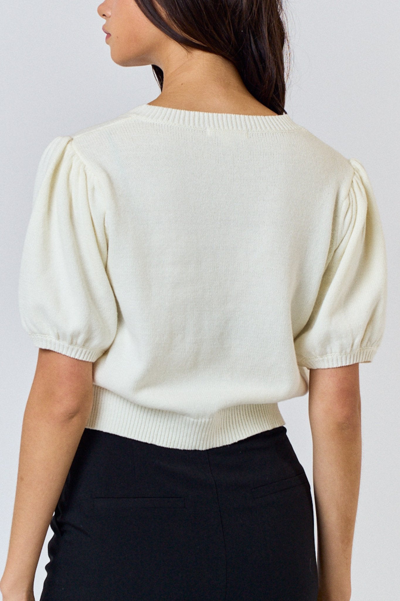 Come in Closer Sweater Blouse in Ivory - J. Cole ShoesLalavonCome in Closer Sweater Blouse in Ivory