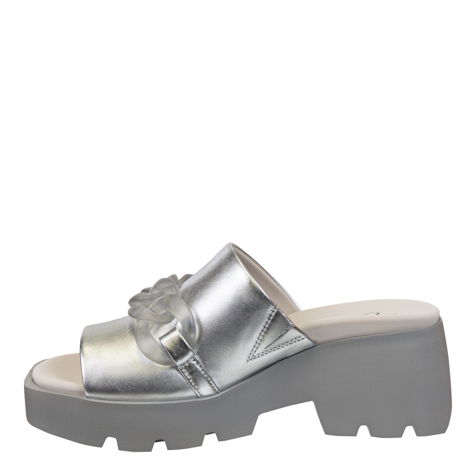 Naked Feet: ISO in SILVER Platform Sandals - J. Cole ShoesNAKED FEETNaked Feet: ISO in SILVER Platform Sandals