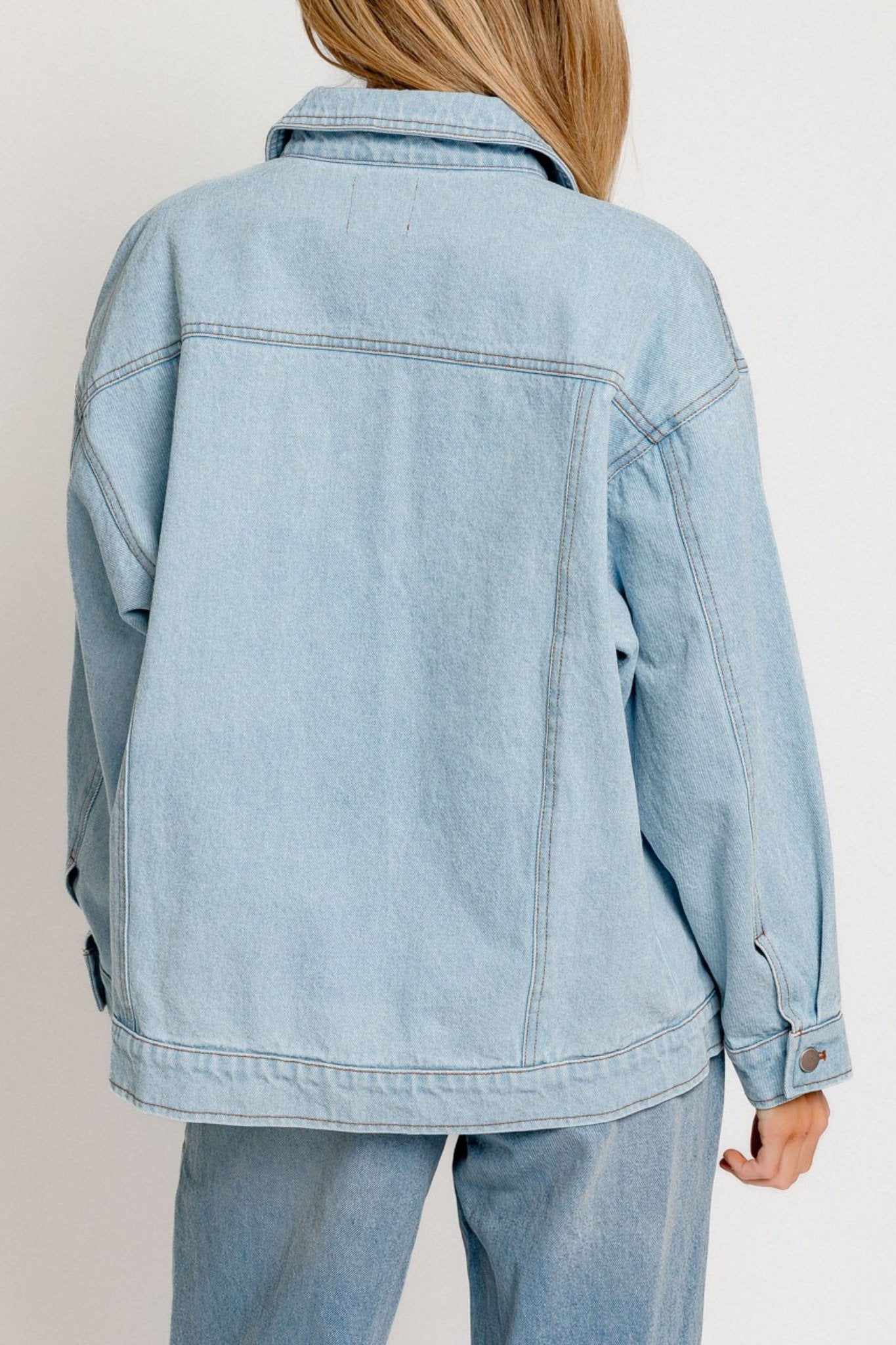 Oversized Washed Denim Jacket - J. Cole ShoesLE LISOversized Washed Denim Jacket