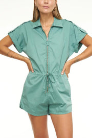 Pistola: Meg Short Sleeve Zip Front Romper - J. Cole ShoesPISTOLAPistola: Meg Short Sleeve Zip Front Romper