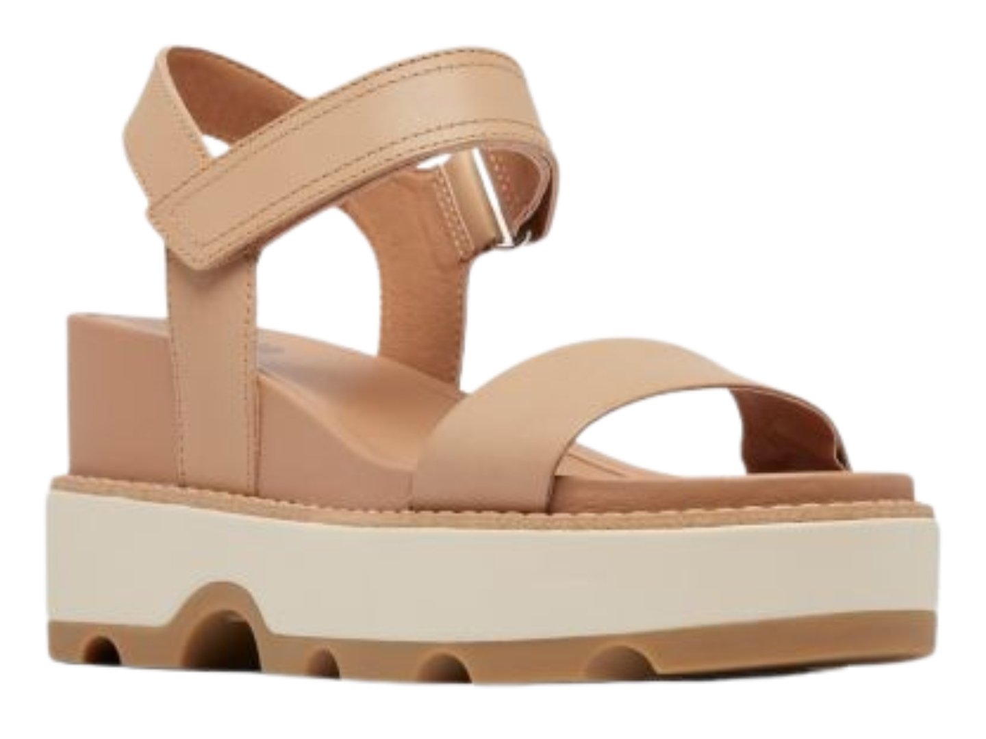 Sorel: Joanie IV Y Strap Wedge in Honest Beige/Bleached Ceramic - J. Cole ShoesSORELSorel: Joanie IV Y Strap Wedge in Honest Beige/Bleached Ceramic