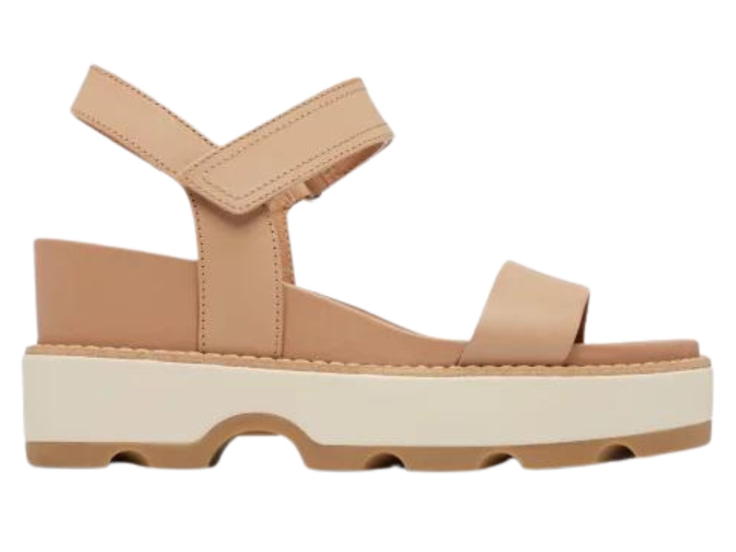 Sorel: Joanie IV Y Strap Wedge in Honest Beige/Bleached Ceramic - J. Cole ShoesSORELSorel: Joanie IV Y Strap Wedge in Honest Beige/Bleached Ceramic