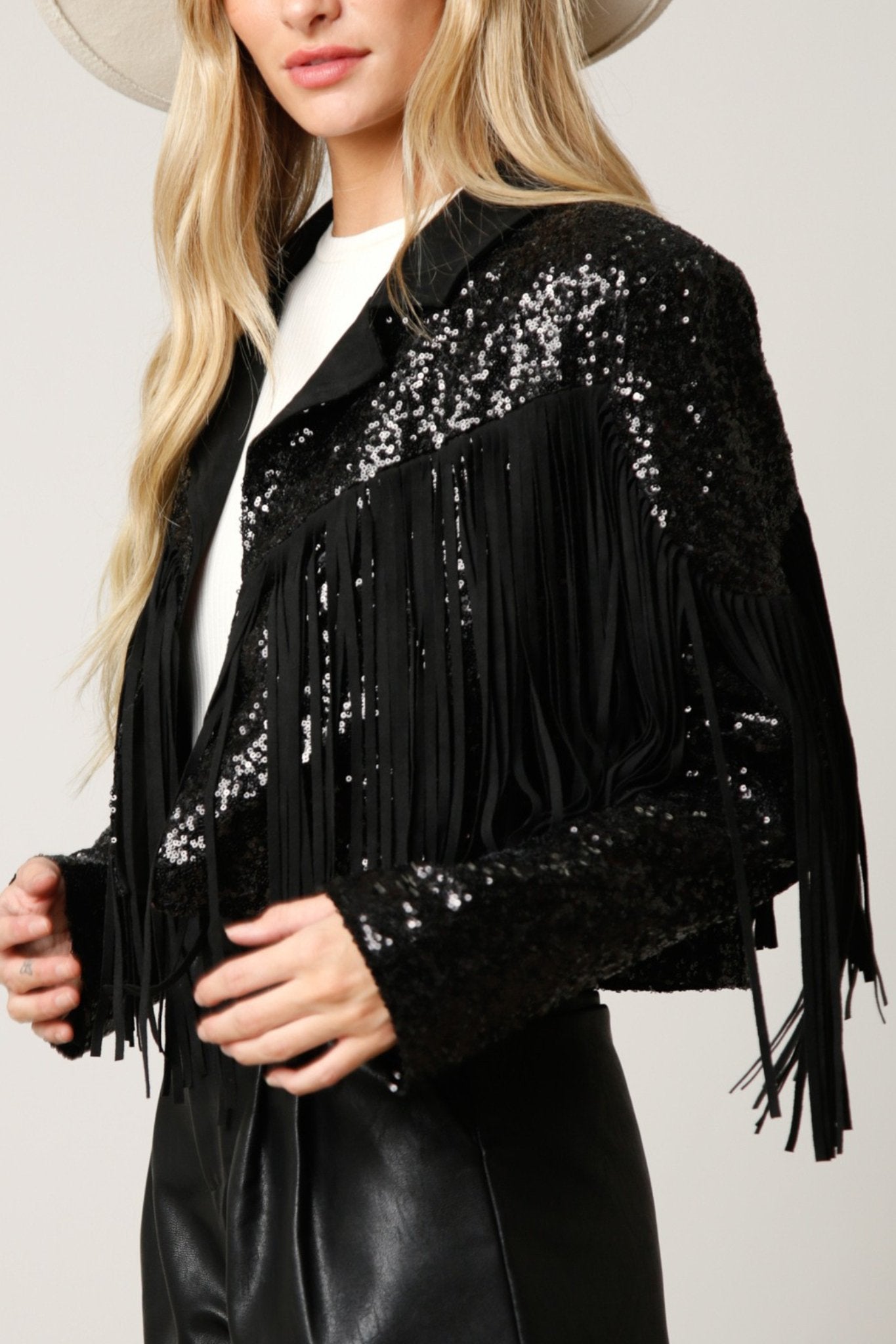 Talk of the Town Fringe Jacket - J. Cole ShoesPEACH LOVE CALIFORNIATalk of the Town Fringe Jacket